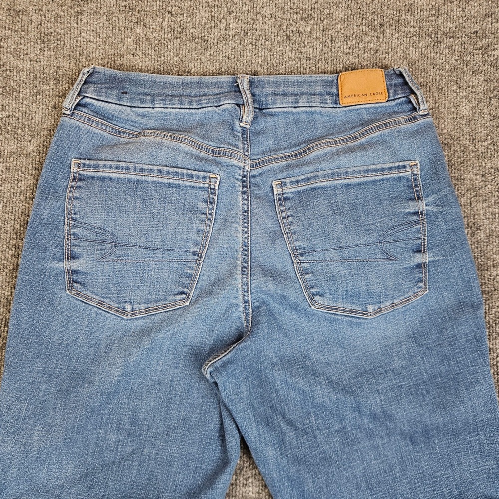 American Eagle Curvy Super High Rise Flare Jeans Women's 10 SHORT Stretch - Picture 11 of 11